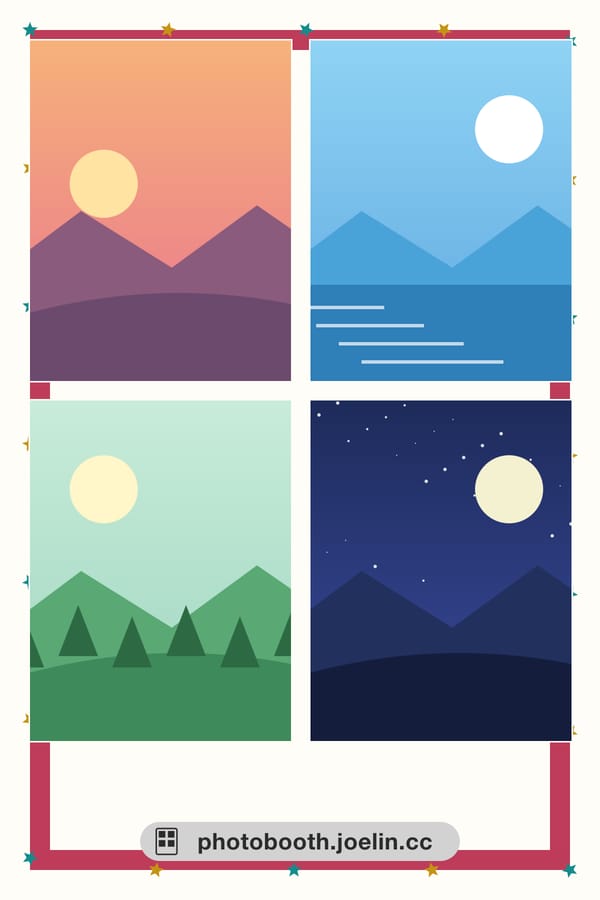 Birthday Star Border — Birthday · Full 4×6, Two 2×6 vertical strips, 4×3 horizontal cut