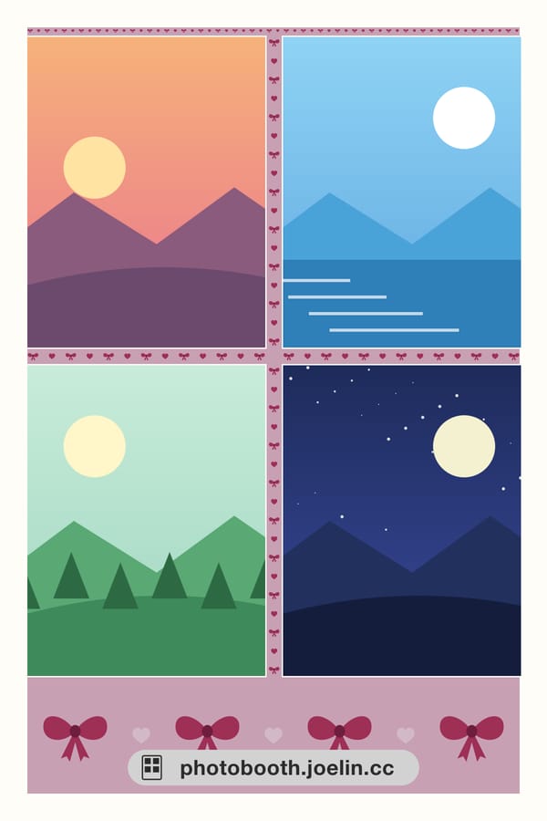 Ribbon Border — Couple · Full 4×6, Two 2×6 vertical strips, 4×3 horizontal cut