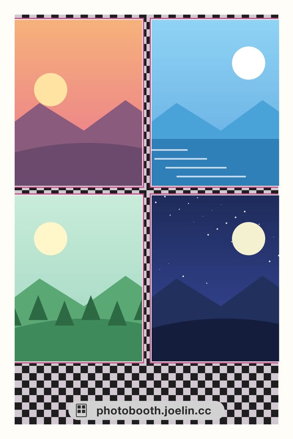 Checkerboard Border — Vintage · Full 4×6, Two 2×6 vertical strips, 4×3 horizontal cut